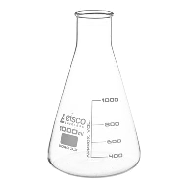 Flask Conical 1000ml, wide neck, borosilicate glass - eiscoindustrial