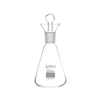 Flask Iodine, cap. 250ml, with interchangeable stopper, Socket size 24/29, borosilicate glass - eiscoindustrial