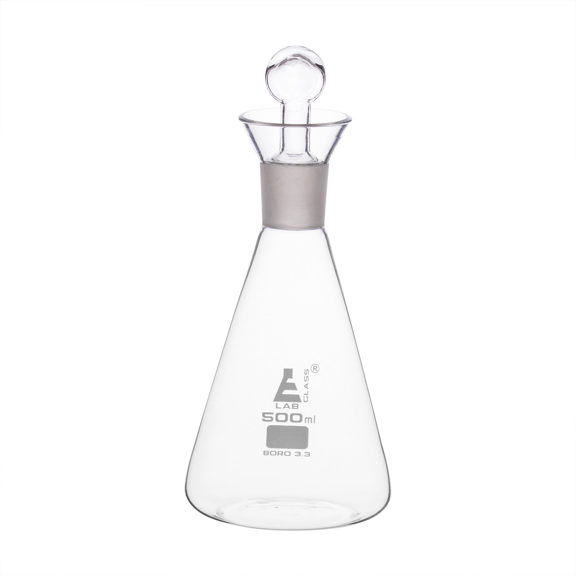 Flask Iodine, cap. 1000ml, with interchangeable stopper, Socket size 29/32, borosilicate glass - eiscoindustrial