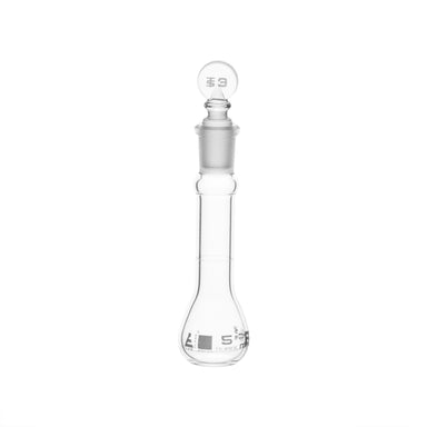 Flask Volumetric With Solid Glass Stopper  ASTM-E288 STD Class B,5 ml, Stopper no 9, White Printing - eiscoindustrial