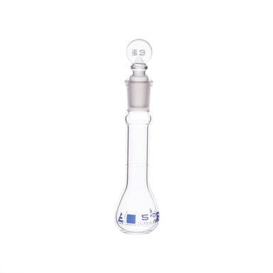 Flask Volumetric With Solid Glass Stopper  ASTM-E288 STD Class B,5 ml, Stopper no 9, Blue Printing - eiscoindustrial