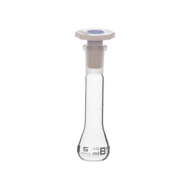 Flask Volumetric class 'B', cap. 5ml, socket size 10/19, borosilicate glass, White Printing - eiscoindustrial