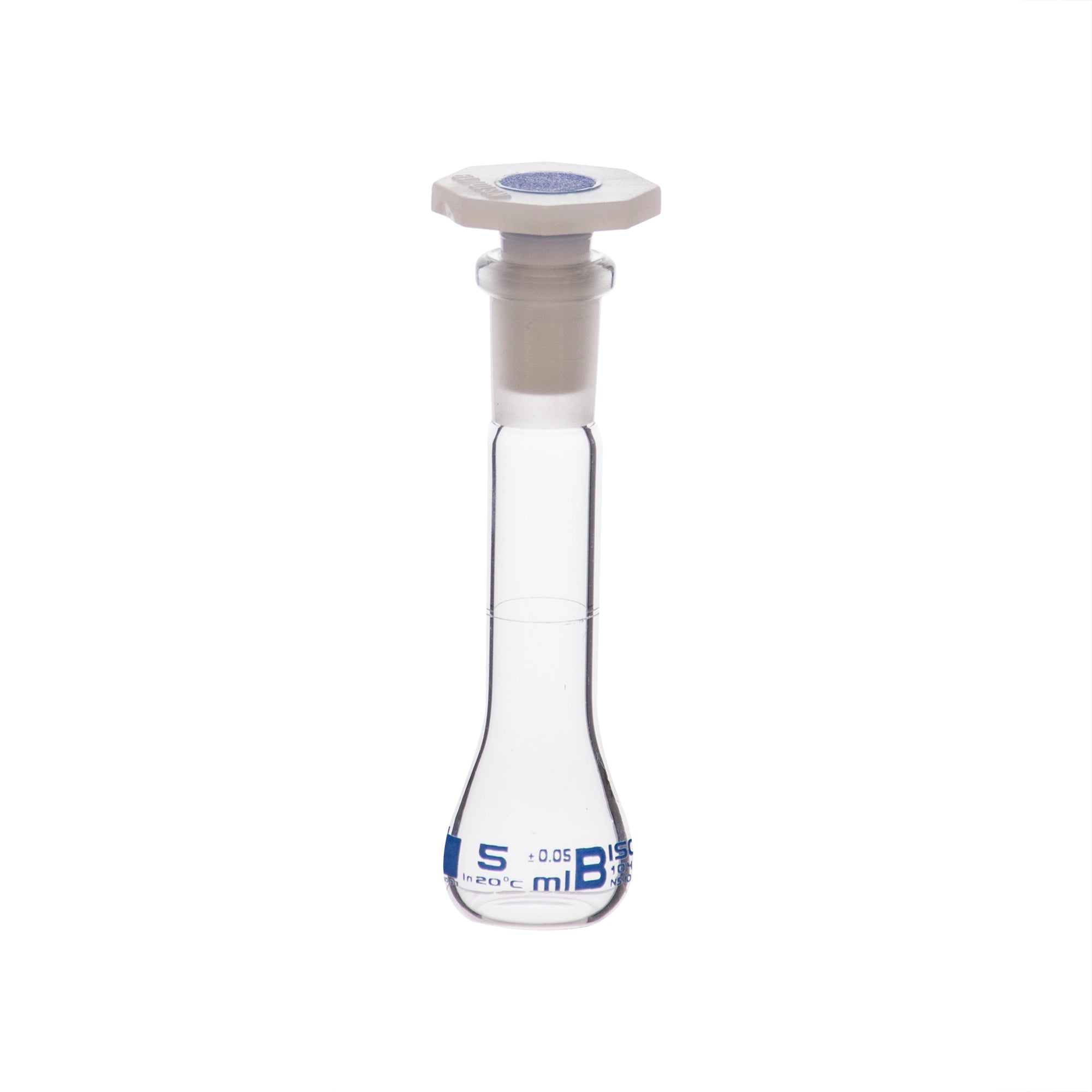 Flask Volumetric class 'B', cap. 2ml, socket size 7/16, borosilicate glass, Blue Printing - eiscoindustrial