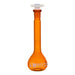 Flask Volumetric Amber, cap. 20ml, fitted with chemical resistance polypropylene stopper, borosilicate glass - eiscoindustrial