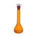 Flask Volumetric Amber, cap. 25ml, fitted with chemical resistance polypropylene stopper, borosilicate glass - eiscoindustrial