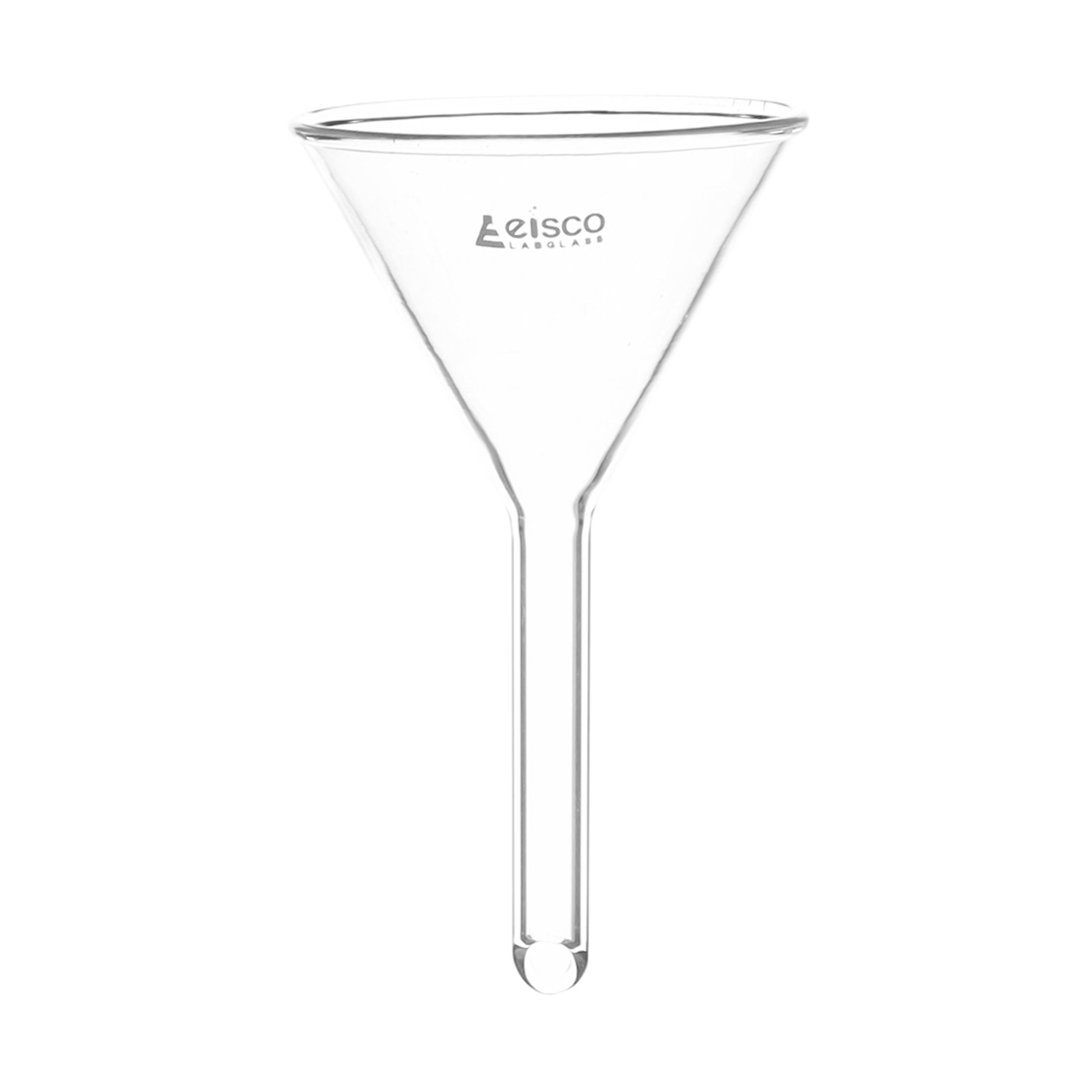 Filter Funnel, 55mm - 60º Angle - Plain Stem, 8mm - Borosilicate Glass - Eisco Labs - eiscoindustrial