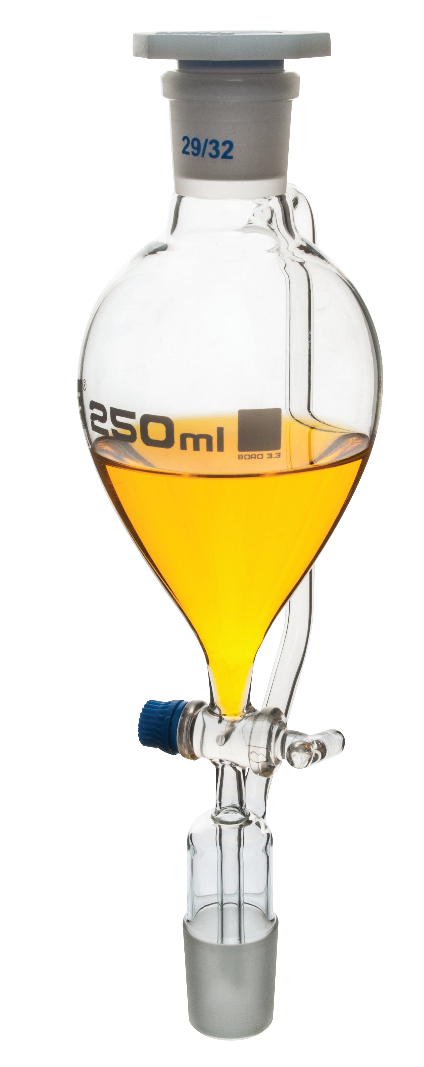 Funnel Separating -Pear Shaped,  Pressure Equalising Glass Stopcock 250 ml Scoket/Cone Size 29/32 - eiscoindustrial