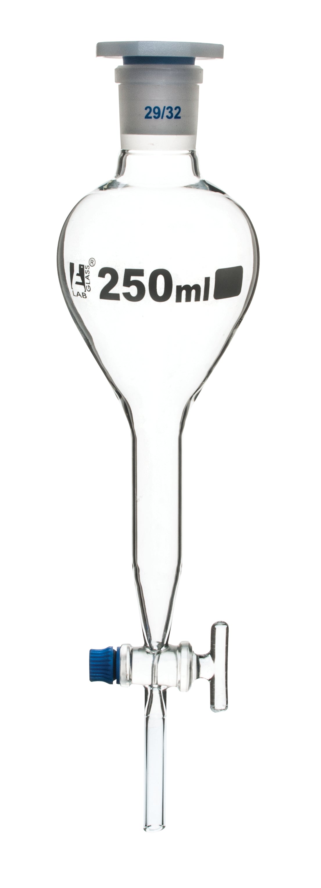 Funnel Separating - Gilson, cap. 500ml, Socket size 29/32, borosilicate glass with glass stopcock - eiscoindustrial