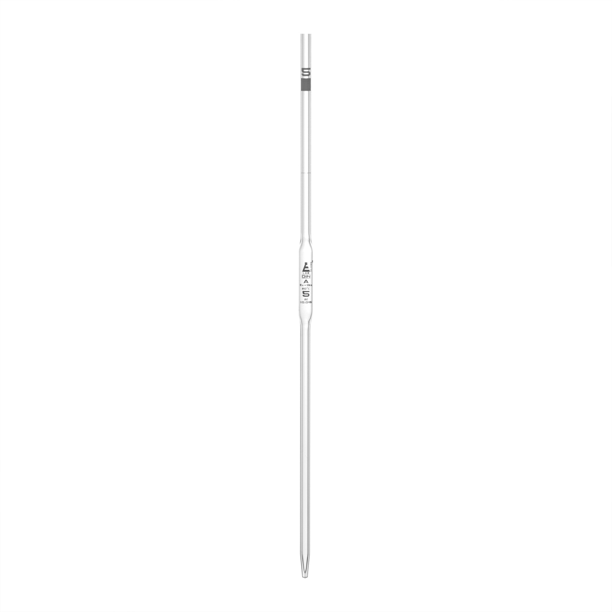 Pipette class 'A' 5ml, Borosilicate glass, White Printing bulb form, White - eiscoindustrial