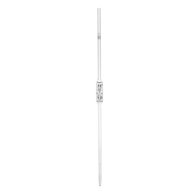 Pipette class 'A' 10ml, Borosilicate glass, White Printing bulb form, Red - eiscoindustrial