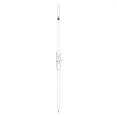 Pipette class 'A' 15ml, Borosilicate glass, White Printing bulb form, Green - eiscoindustrial