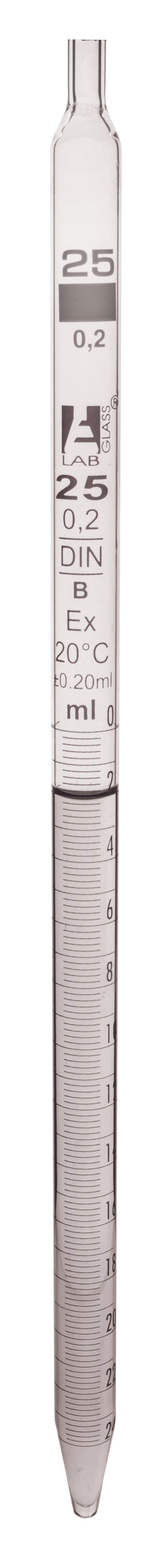 Pipette Serological class 'B' 25.0ml, White, White Printing - eiscoindustrial