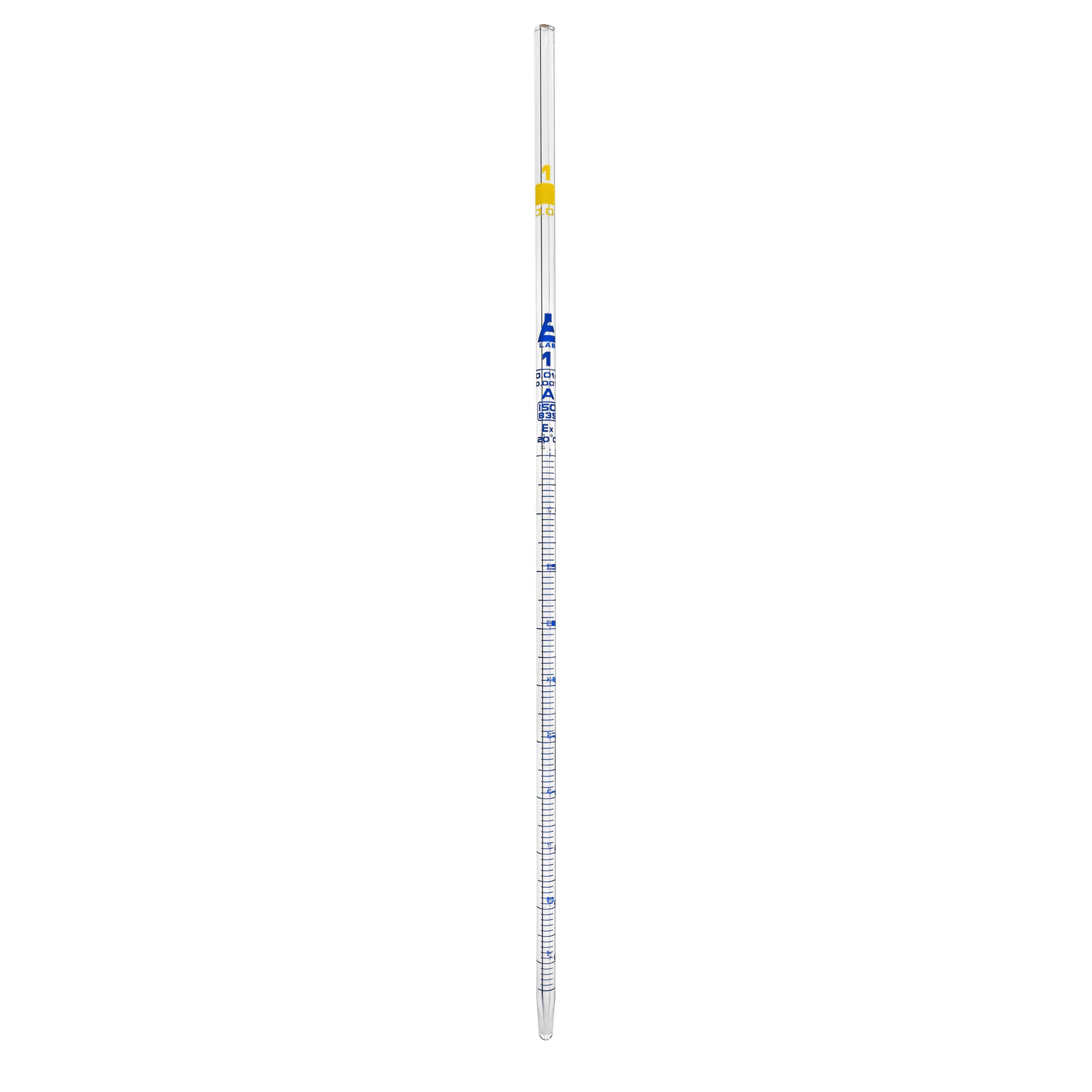 Pipette Serological class 'A' 1.0ml, Yellow, Blue Printing - eiscoindustrial