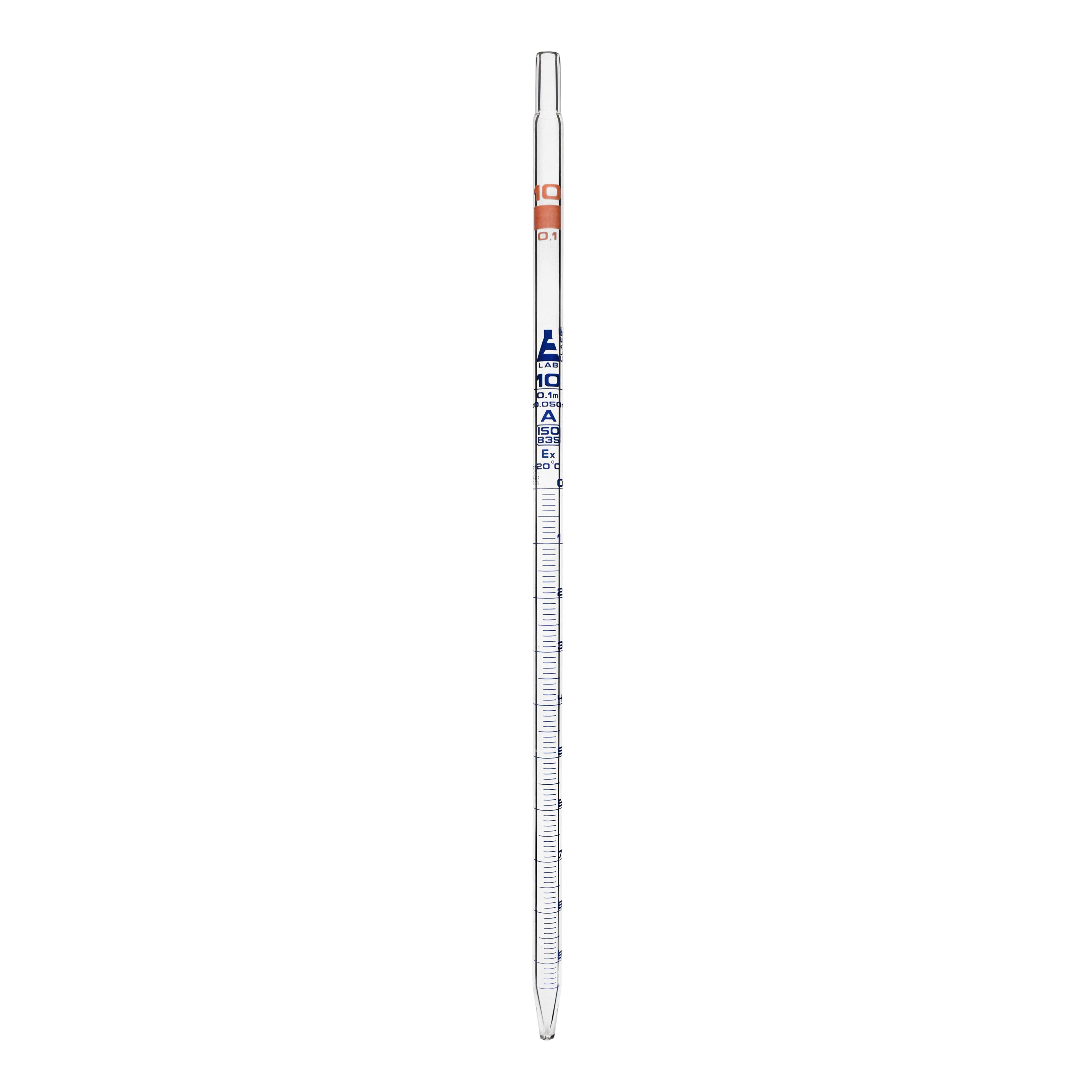 Pipette Serological class 'A' 10.0ml, Orange,White Printing - eiscoindustrial