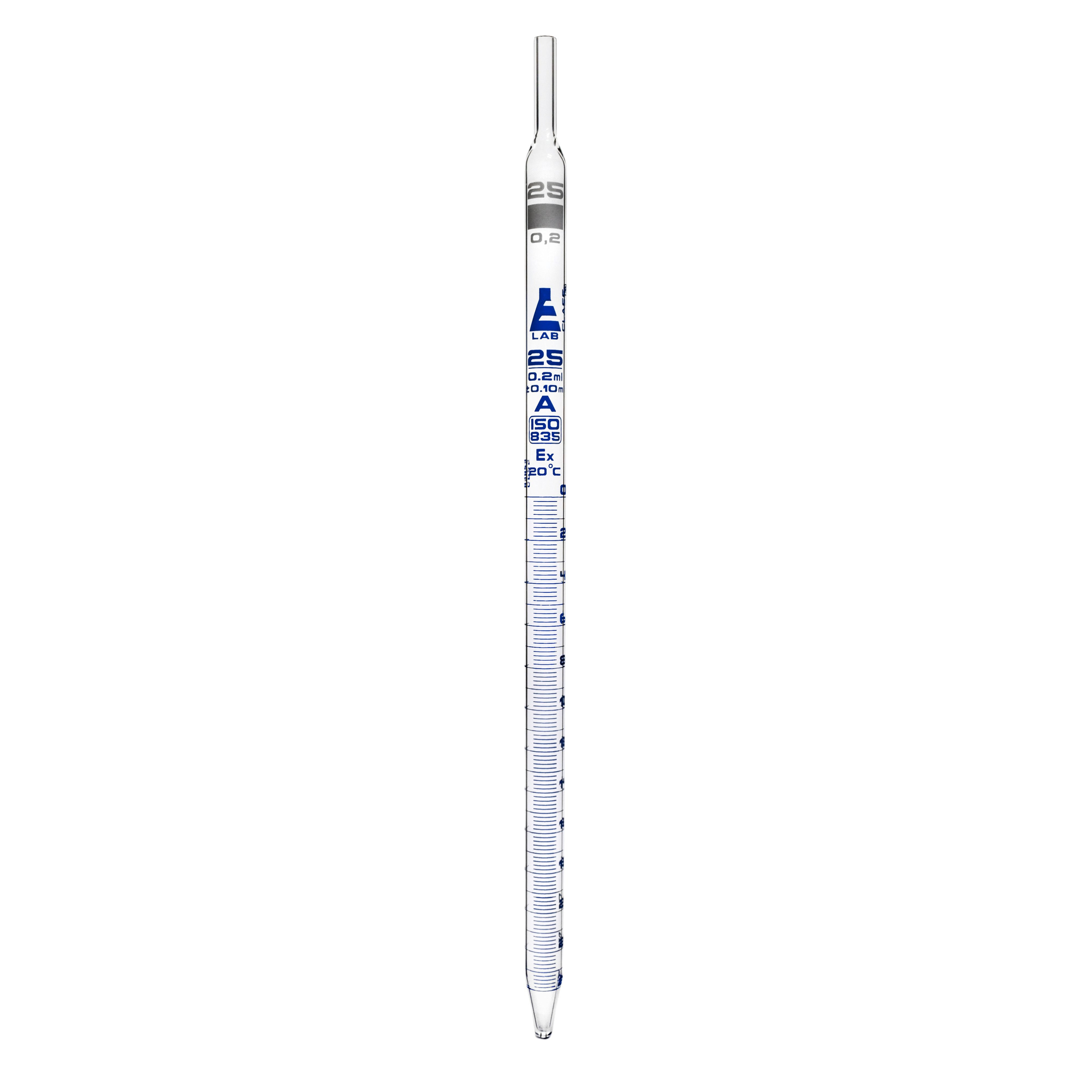 Pipette Serological class 'A' 25.0ml, White, Blue Printing - eiscoindustrial