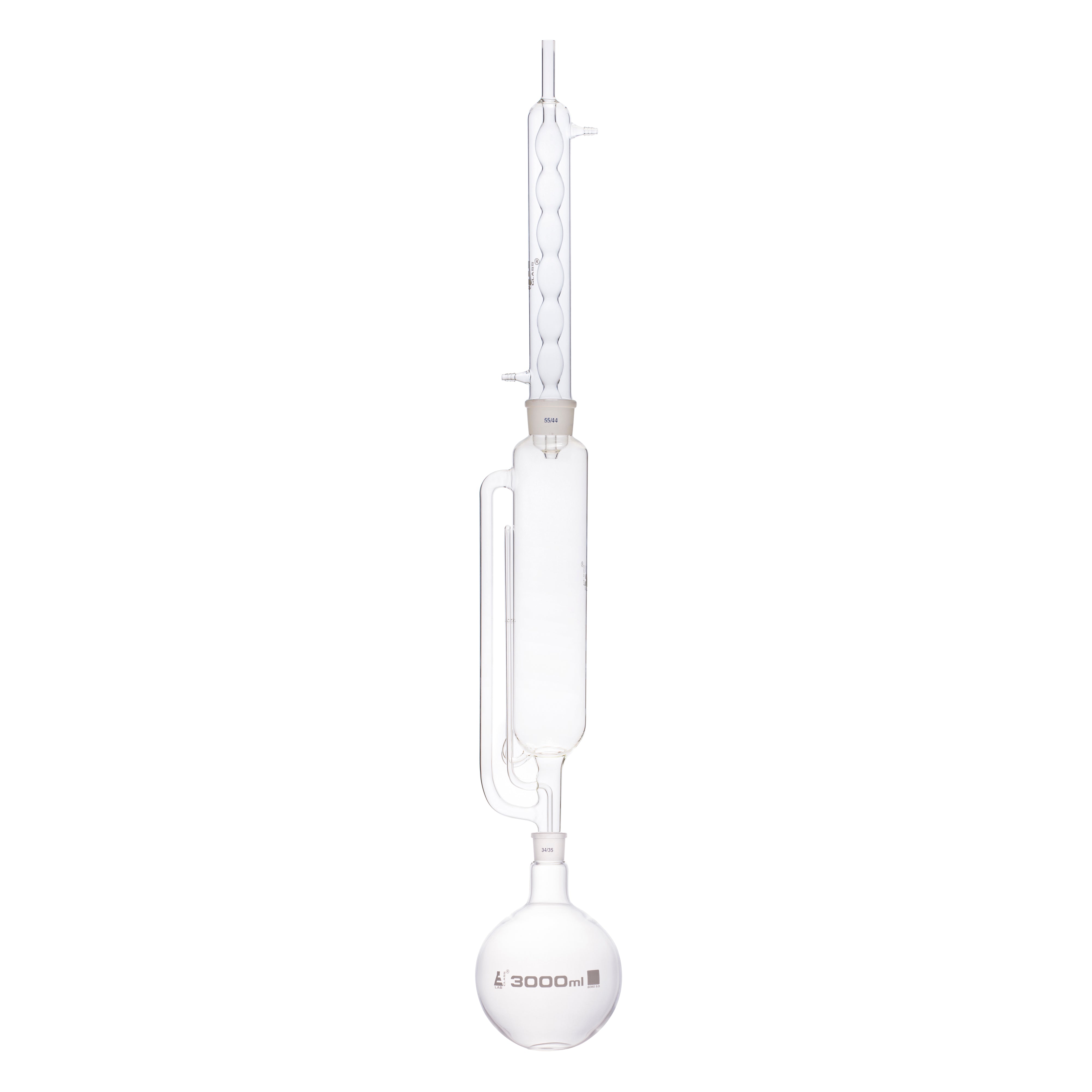 Soxhlet Extraction Apparatus, cap. 1000ml, Flask size 3000ml. - eiscoindustrial