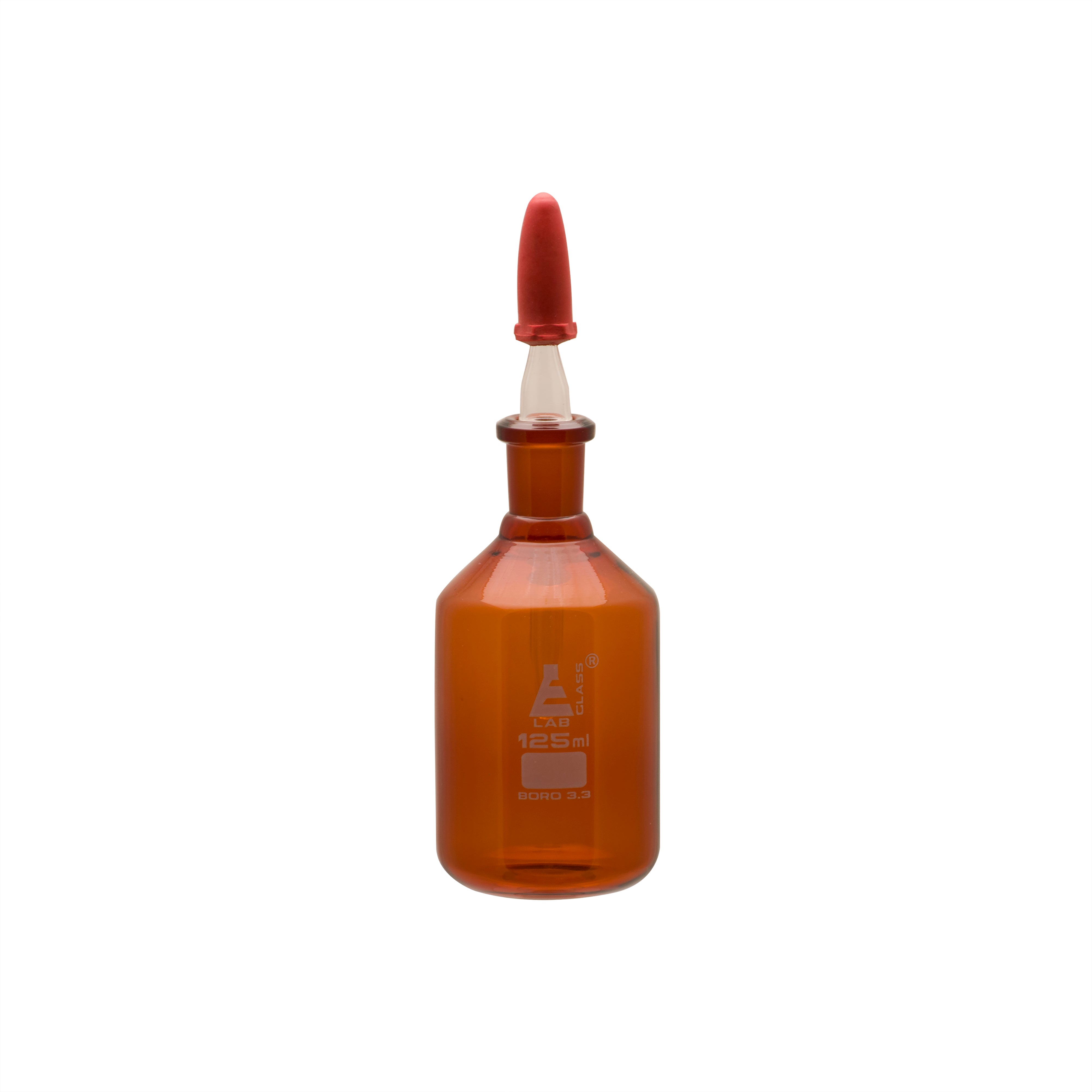 Dropping Bottle with interchangeable glass stopper , amber 125ml 14/23 - eiscoindustrial