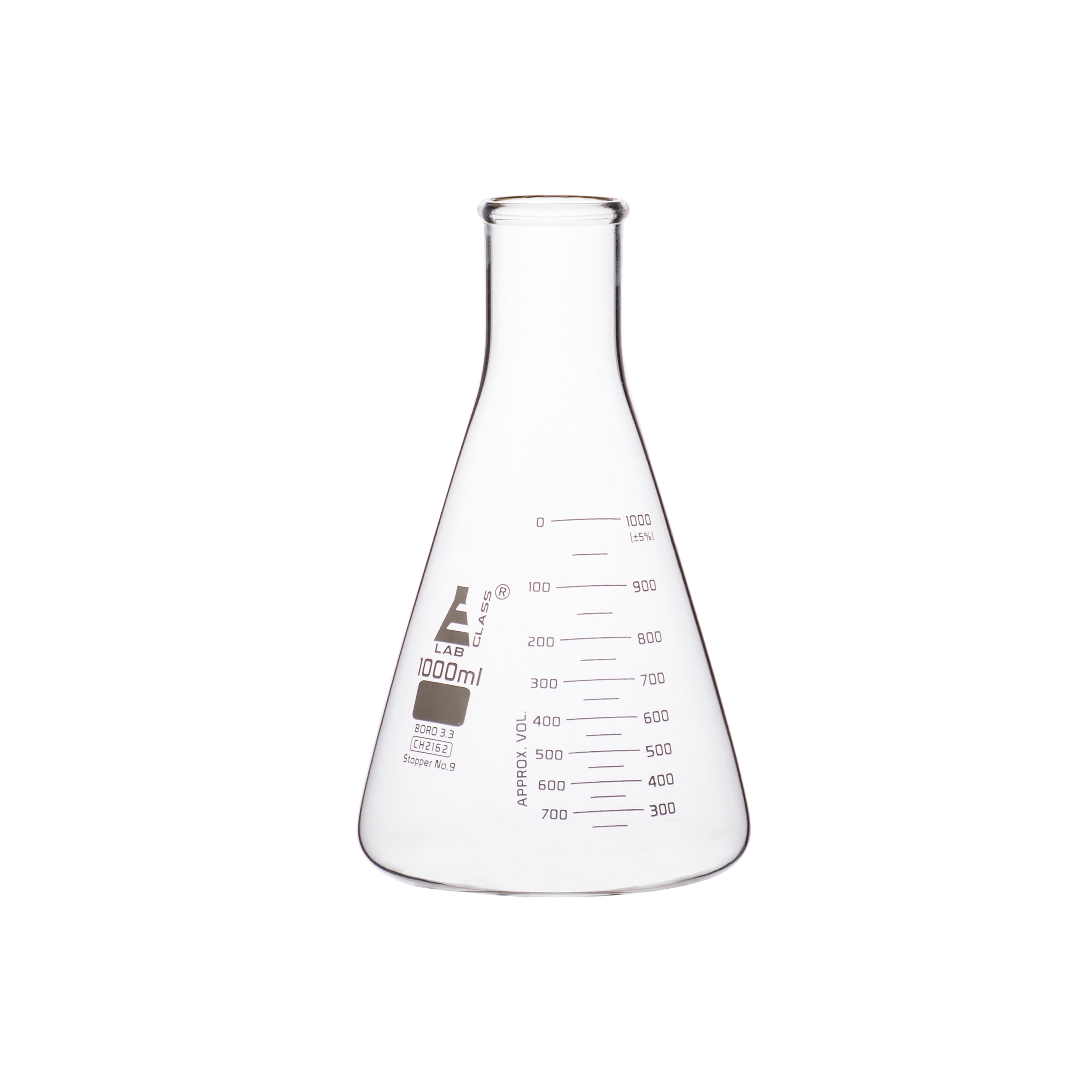 Flasks - Conical Erlenmeyer with Narrow Neck, ASTM Dual Scale 2000ml - eiscoindustrial