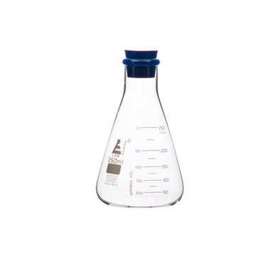 Flasks - Conical Erlenmeyer with Narrow Neck and Rubber Stopper, ASTM 125ml - eiscoindustrial