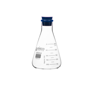 Flasks - Conical Erlenmeyer with Narrow Neck and Rubber Stopper, ASTM 50ml - eiscoindustrial