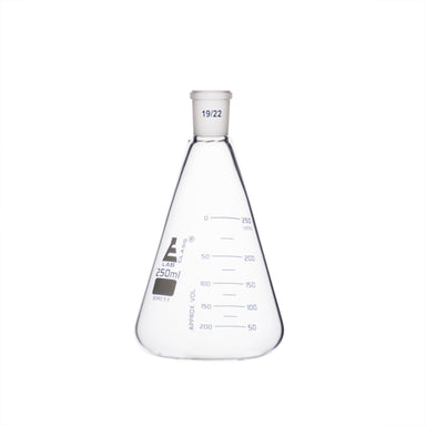 Flasks - Conical Erlenmeyer with Narrow Neck and Interchangeable Joint, ASTM 250ml 19/22 - eiscoindustrial