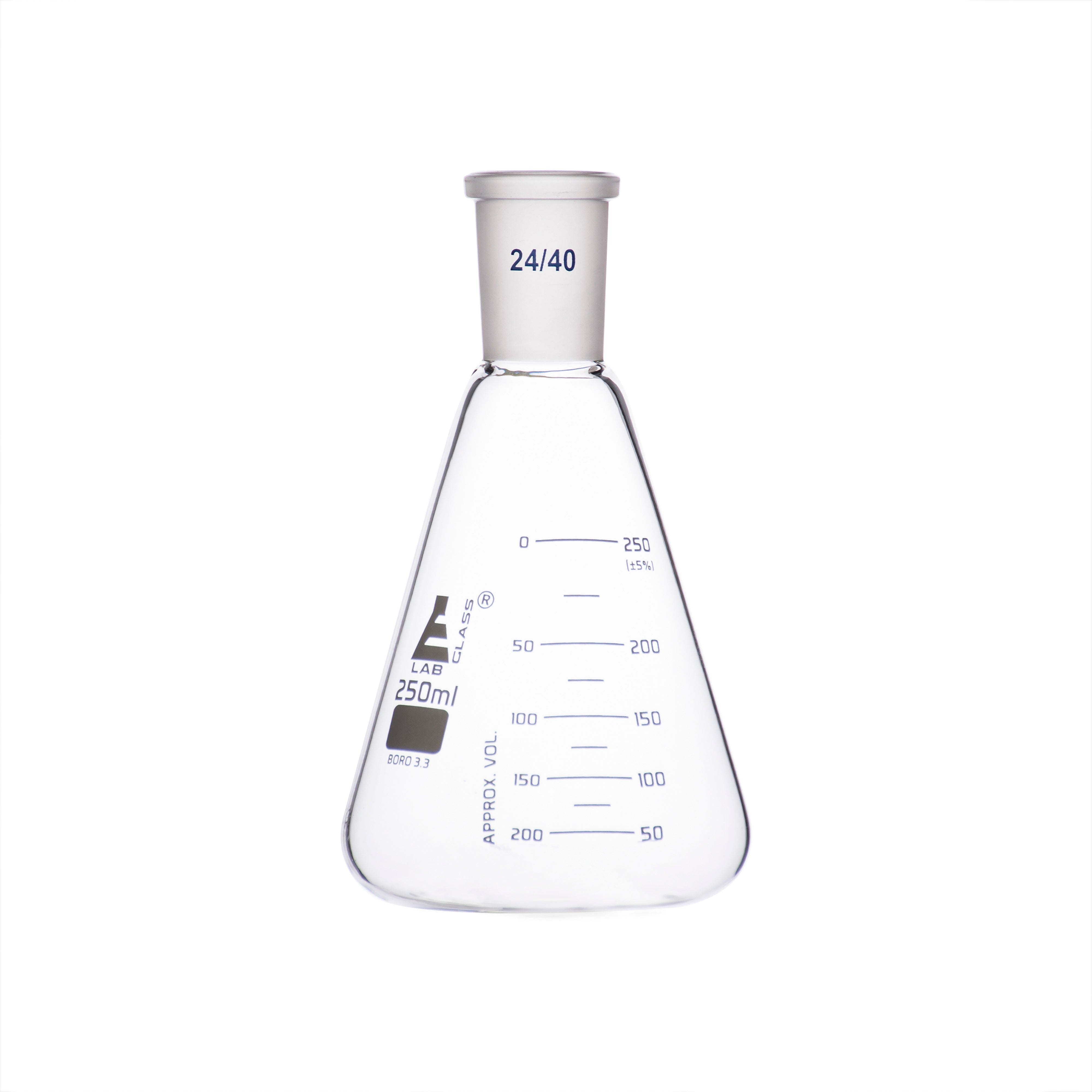 Flasks - Conical Erlenmeyer with Narrow Neck and Interchangeable Joint, ASTM 500ml 19/22 - eiscoindustrial