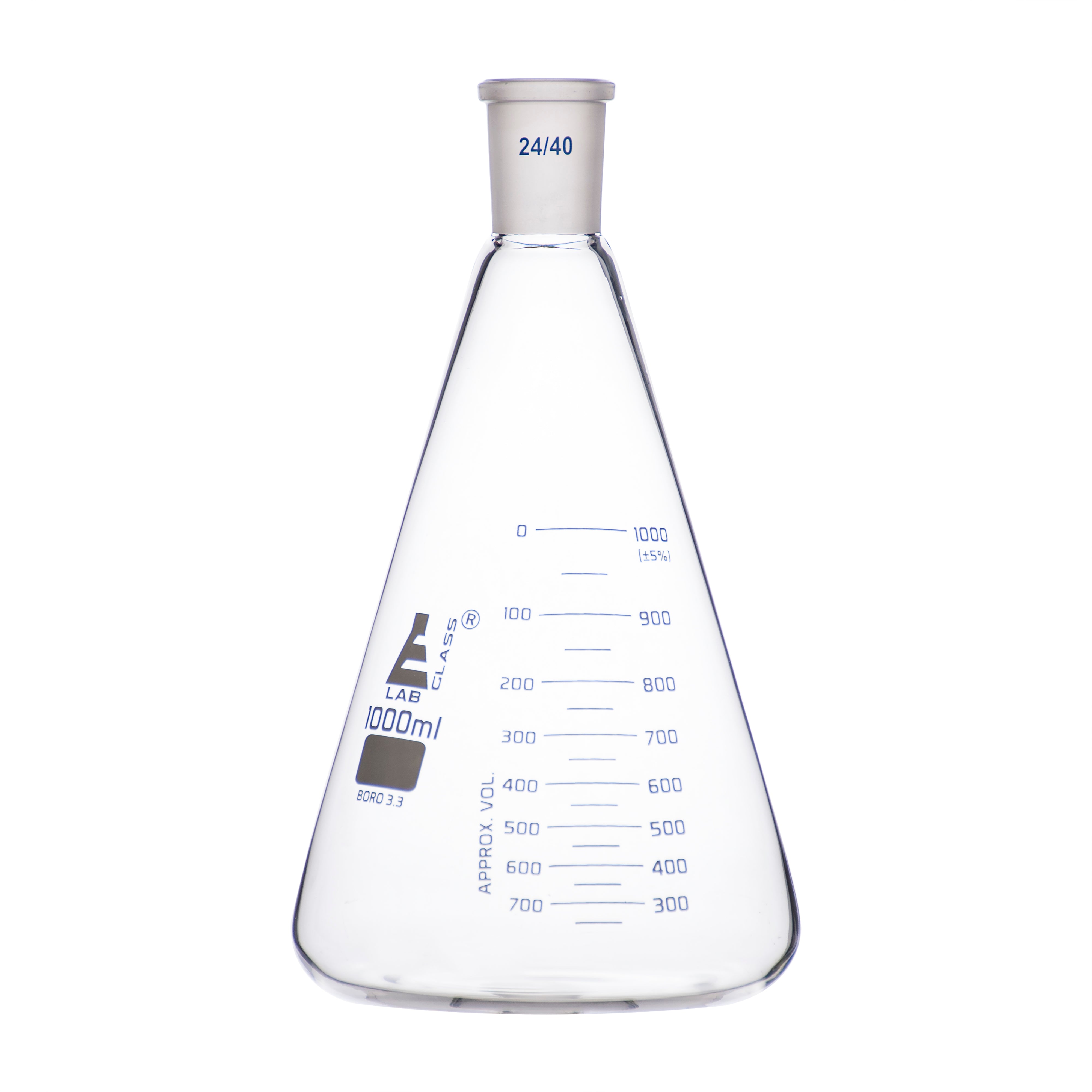 Flasks - Conical Erlenmeyer with Narrow Neck and Interchangeable Joint, ASTM 1000ml 29/42 - eiscoindustrial