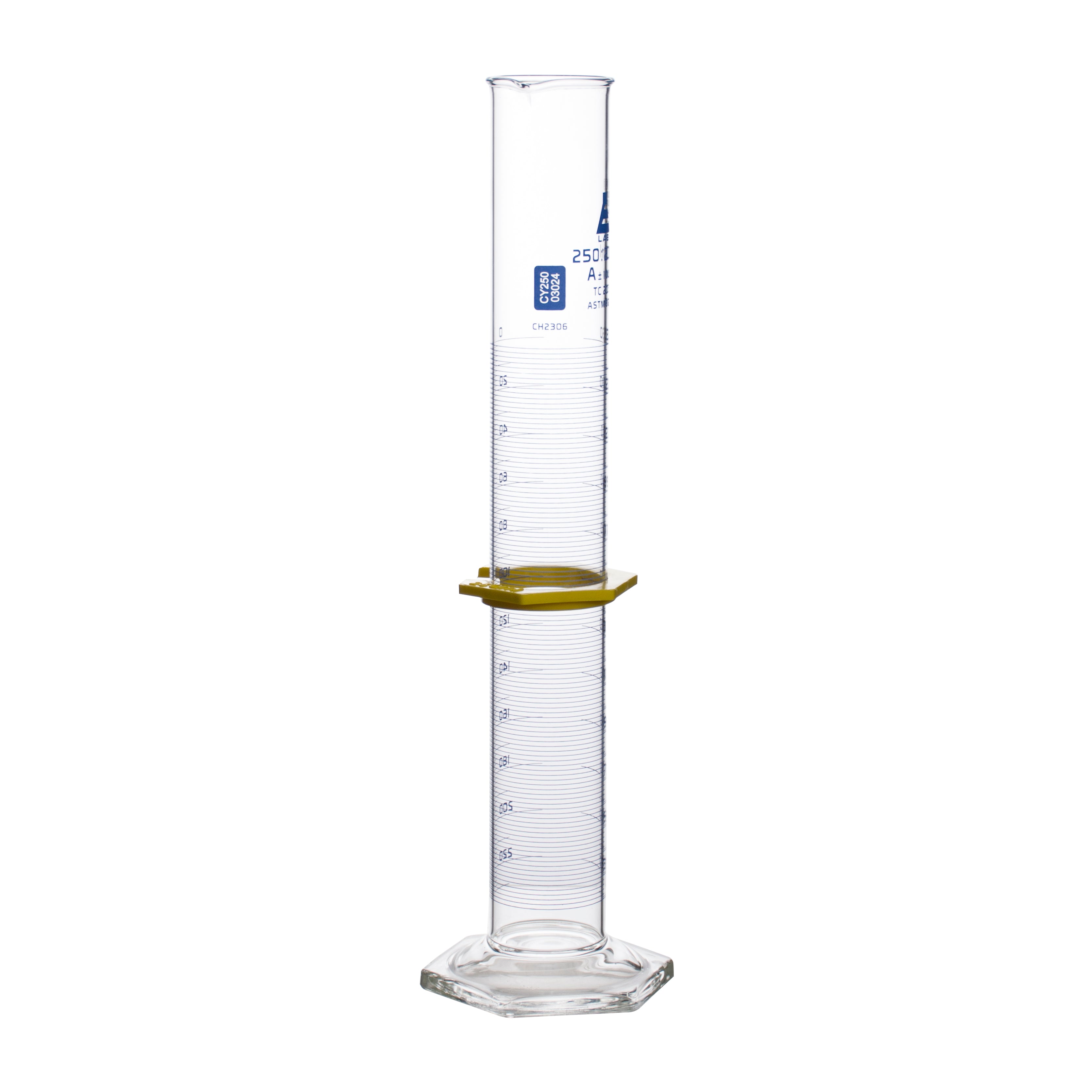 Graduated Cylinders - Glass, Class-A with Double Metric Scale, Capacity 250ml - eiscoindustrial