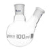 Flasks - Distilling Round Bottom with Two Necks,Angled - ASTM, Capacity 250ml,14/20,14/20 - eiscoindustrial