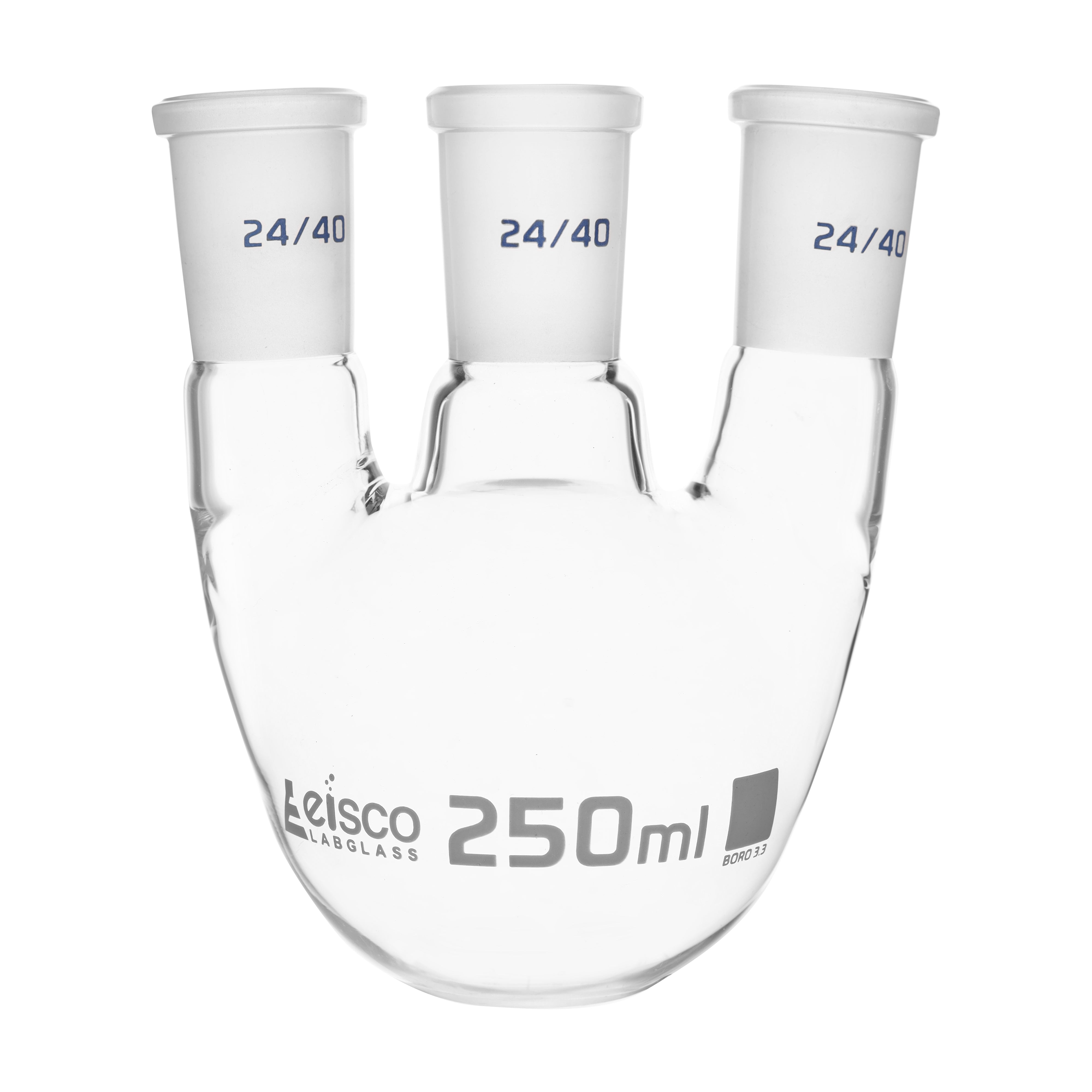 Flasks - Distilling Round Bottom with Three Necks,Parallel - ASTM,Capacity 2000ml,34/45,24/40 - eiscoindustrial