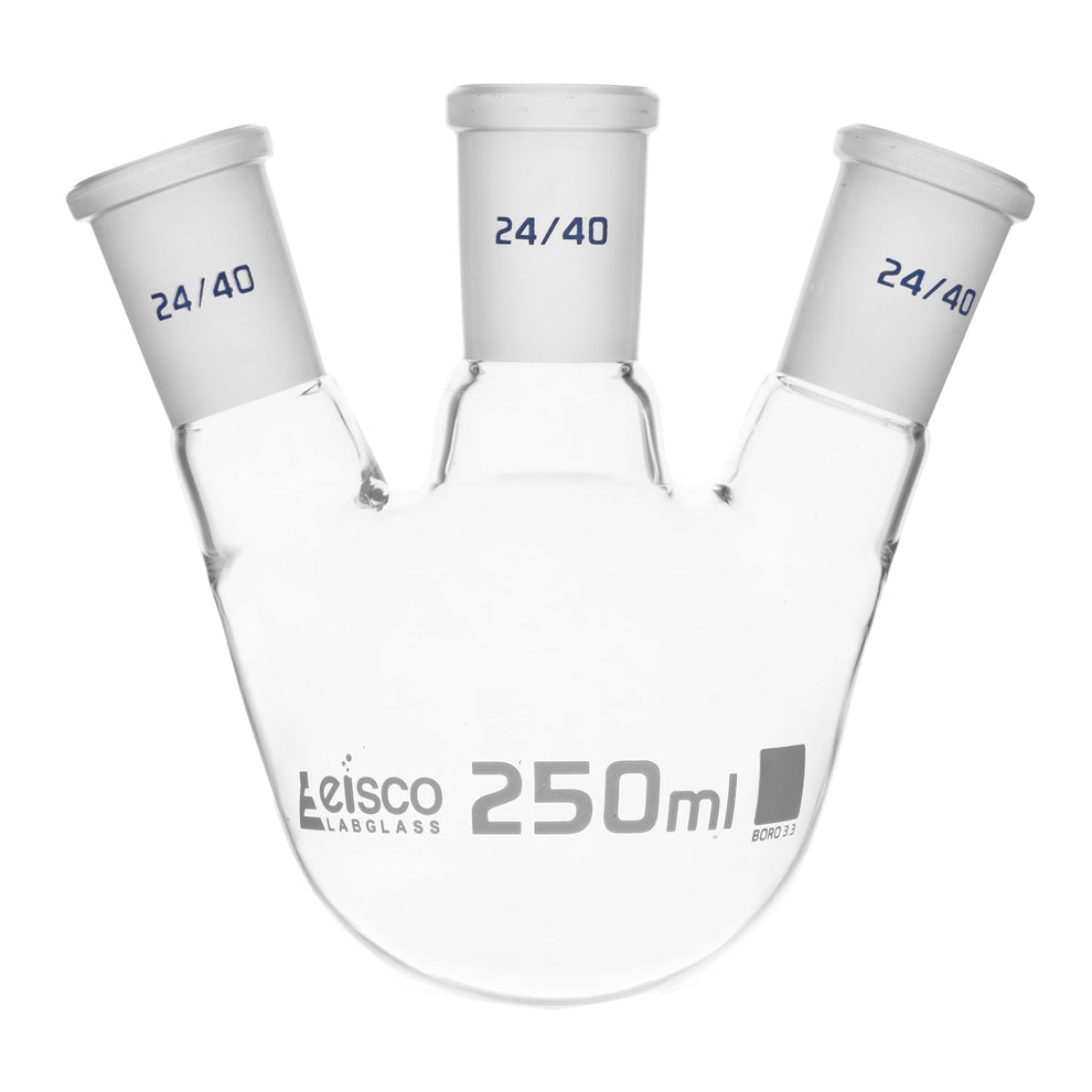 Flasks - Distilling with Three Necks, Angled - ASTM,Capacity 2000ml,29/42,24/40 - eiscoindustrial