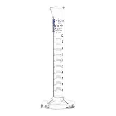 Graduated Cylinders - Glass, Class-A With Hexagonal Base, QR coded, 10ml - eiscoindustrial