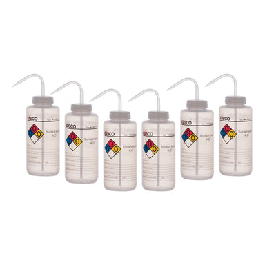 Premium Wash Bottles - Wide Neck, 2 - Color,Capacity 1000ml,Distilled Water - eiscoindustrial