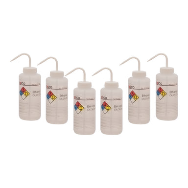 Premium Wash Bottles - Wide Neck, 4 - Color,Capacity 1000ml,Ethanol - eiscoindustrial