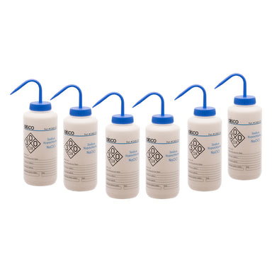 Premium Wash Bottles - Wide Neck, 2 - Color,Capacity 1000ml,Sodium Hypochlorite - eiscoindustrial