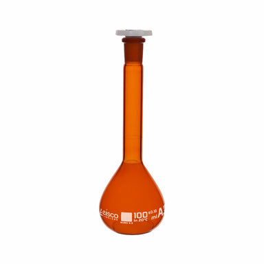 Flask - volumetric 500ml Class-A with solid PE Stopper - ASTM QR coded - eiscoindustrial