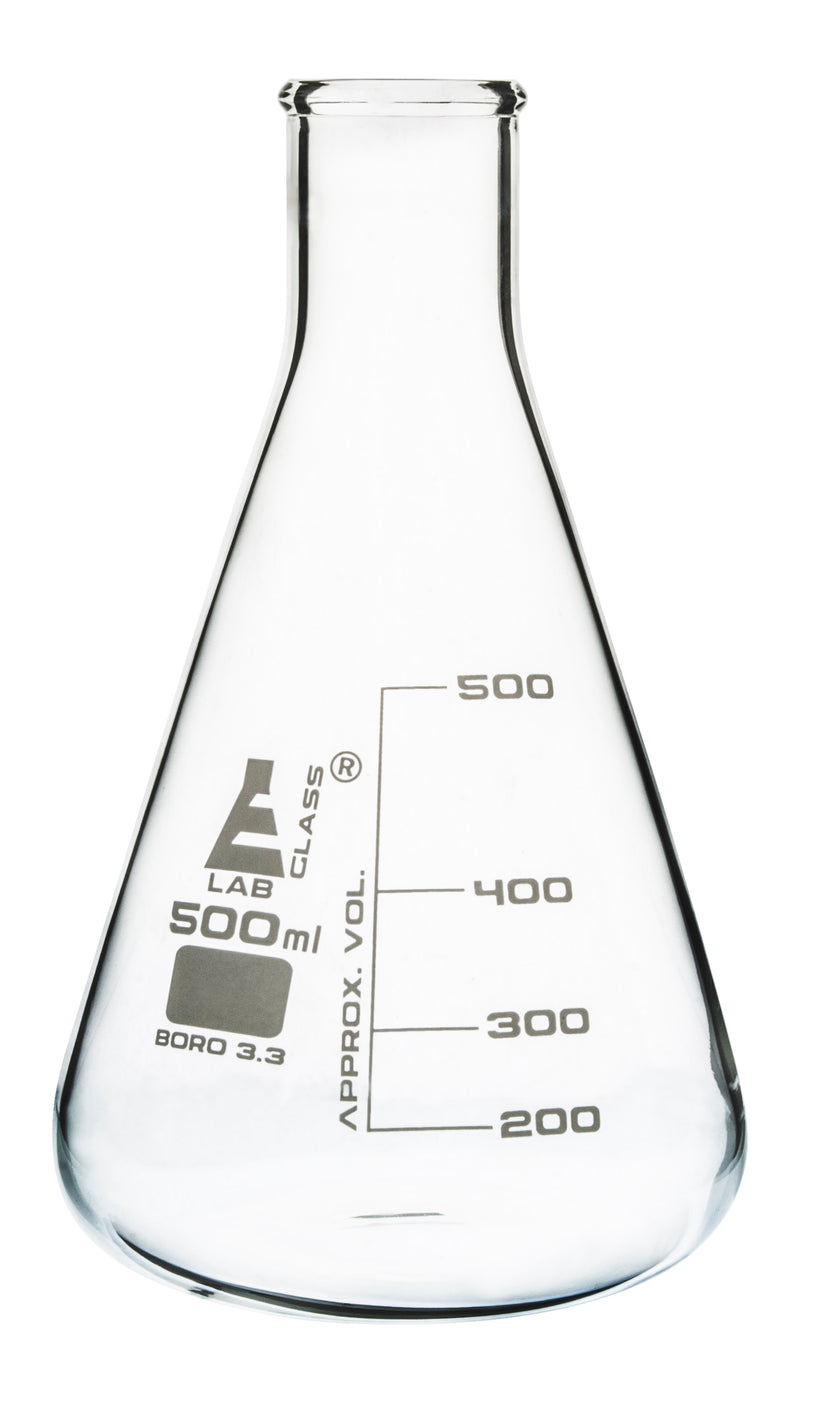 Flasks - Conical Erlenmeyer with Narrow Neck and Interchangeable Joint, ASTM 50ml 19/38 - eiscoindustrial