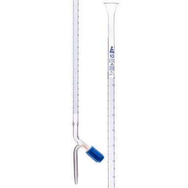 Burettes - Glass with needle valve stopcork, class-AS,capacity 25ml, Sub. Div. 0.10ml Tolerance ± 0.05ml, White Graduation - eiscoindustrial