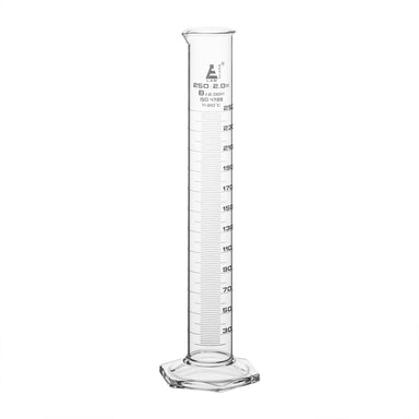 Graduated Cylinders - Glass, Class-A with Hexa Base USP with Individual Work Certificate, Capacity 500ml - eiscoindustrial