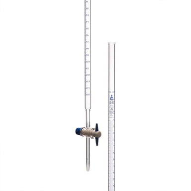 Burettes Schellbach-single bore, glass stopcock, capacity 100ml, Sub. Div. 0.20ml Tolerance ± 0.10ml, class 'A', with Individual work Certificate TD-20 C - eiscoindustrial