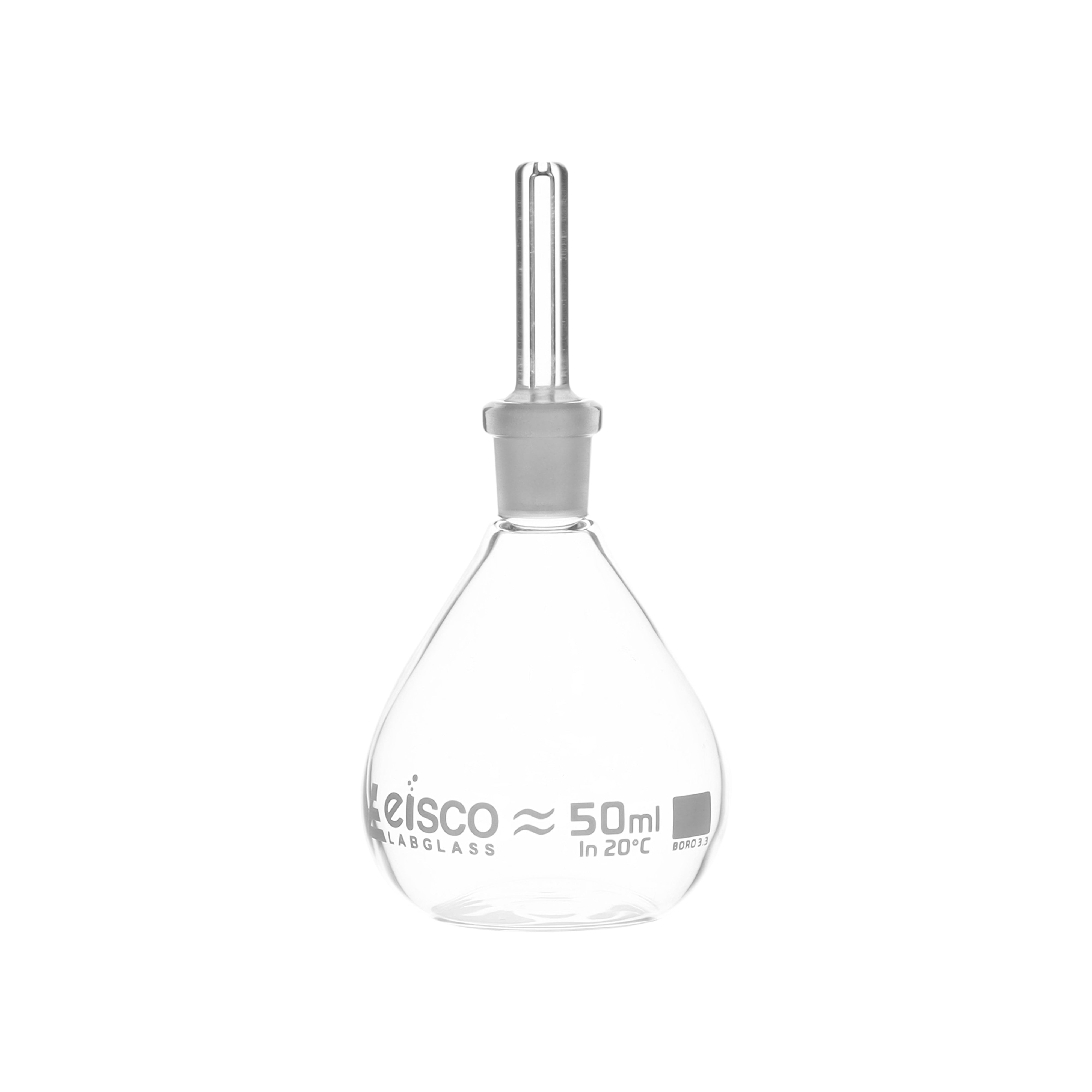 Pycnometer 50 ml, made of borsilicate glass - eiscoindustrial