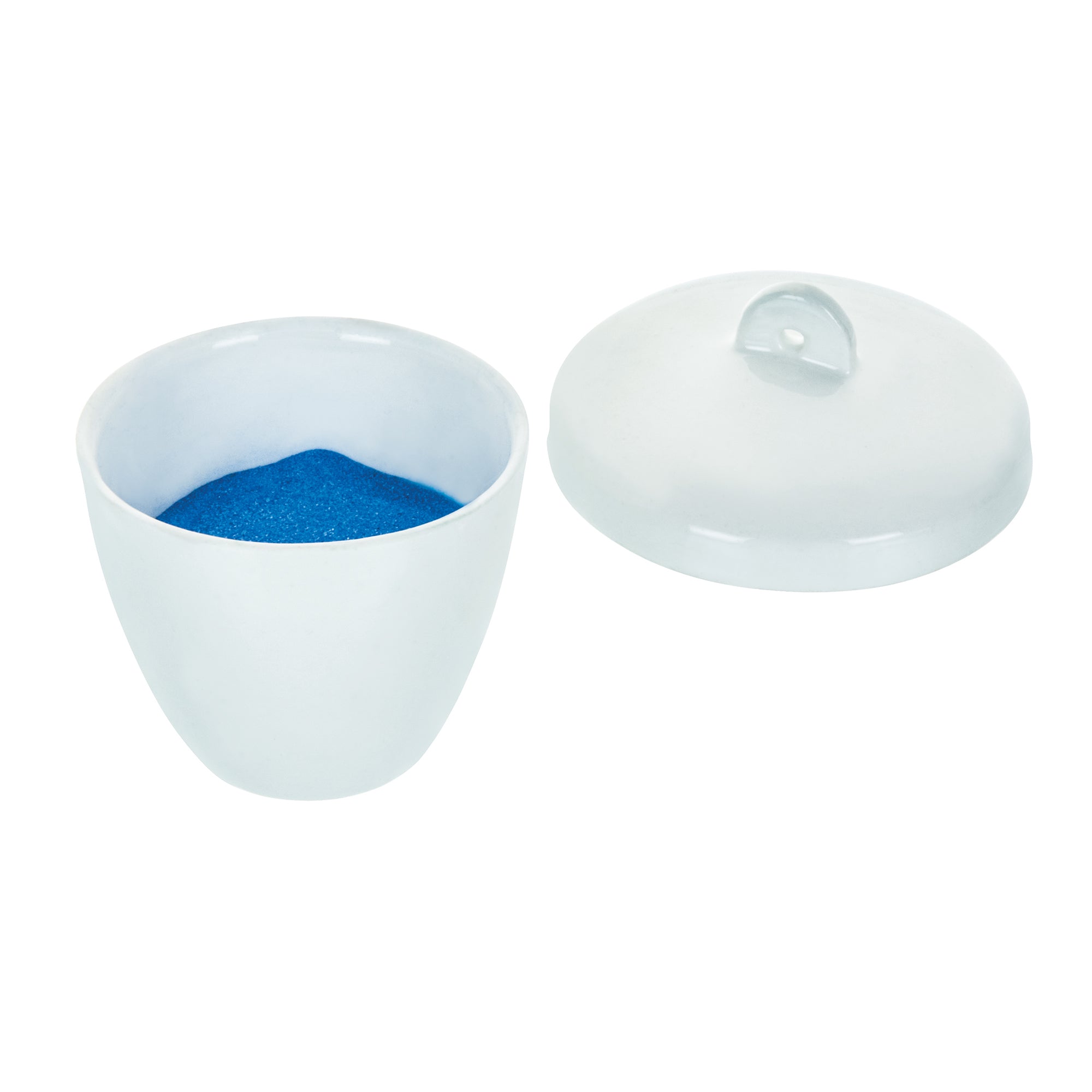 Crucible 10ml., Porcelain with lid, Tall - eiscoindustrial