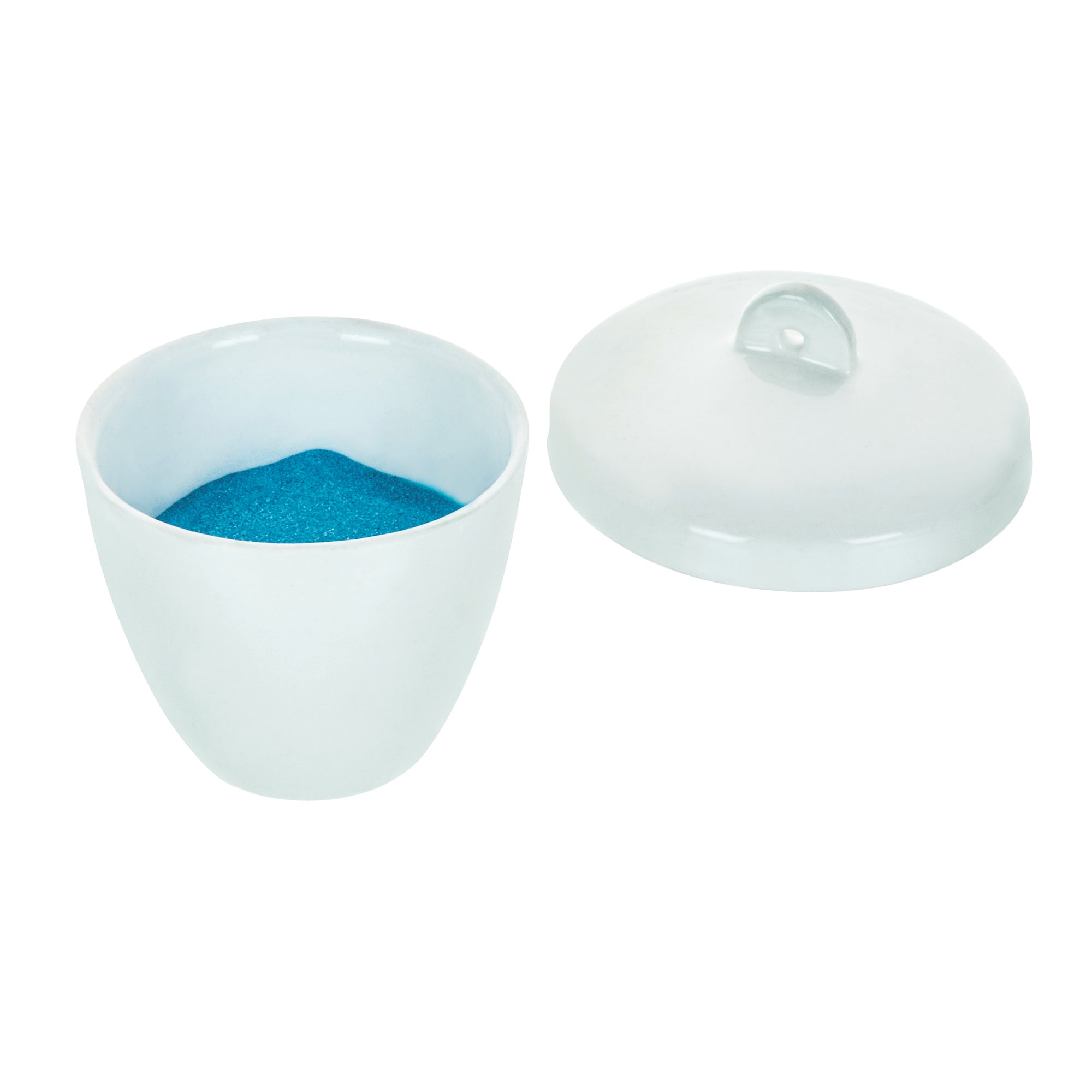 Crucible 15ml., Porcelain with lid, Tall - eiscoindustrial