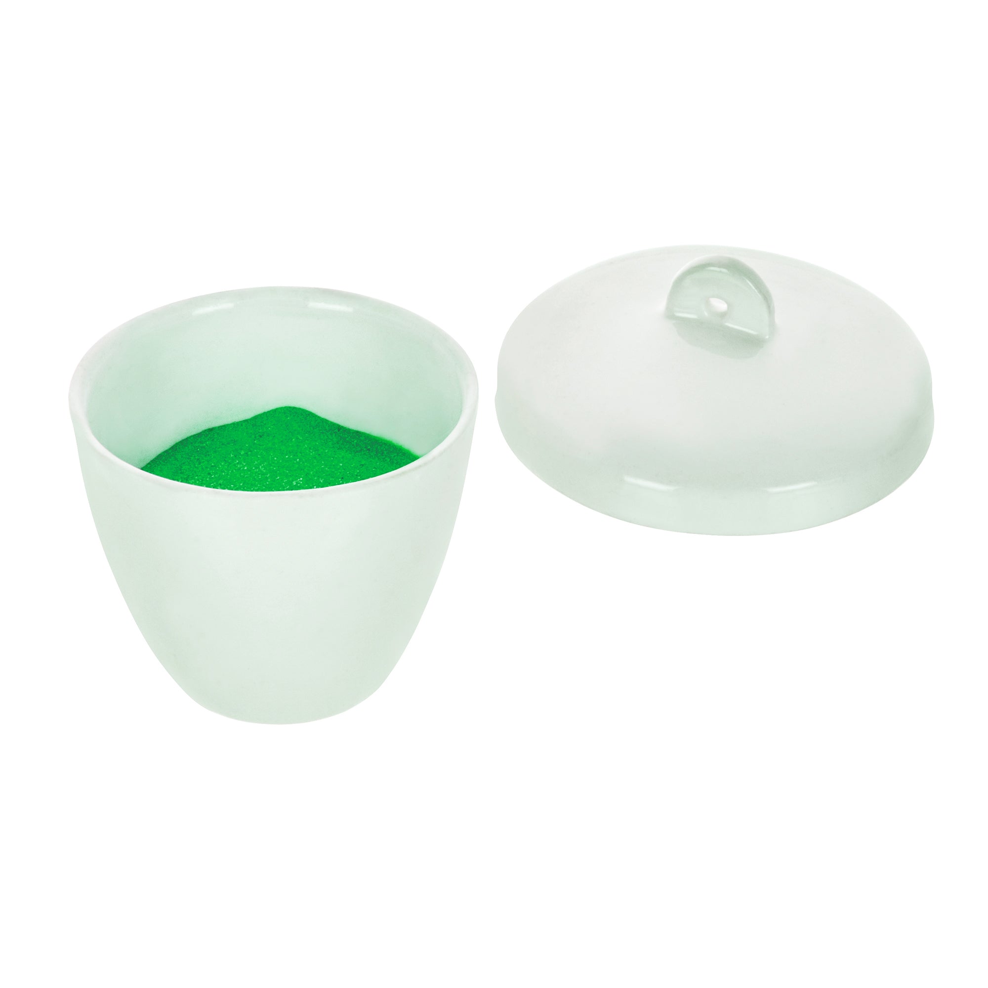 Crucible 40ml., Porcelain with lid, Tall - eiscoindustrial