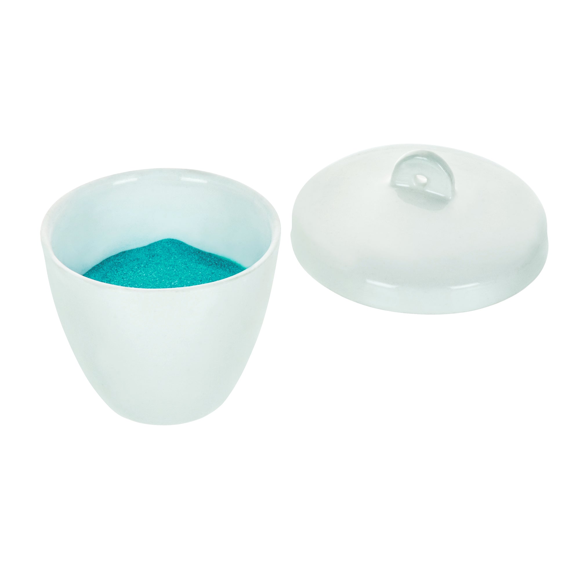 Crucible 250ml., Porcelain with lid, Tall - eiscoindustrial