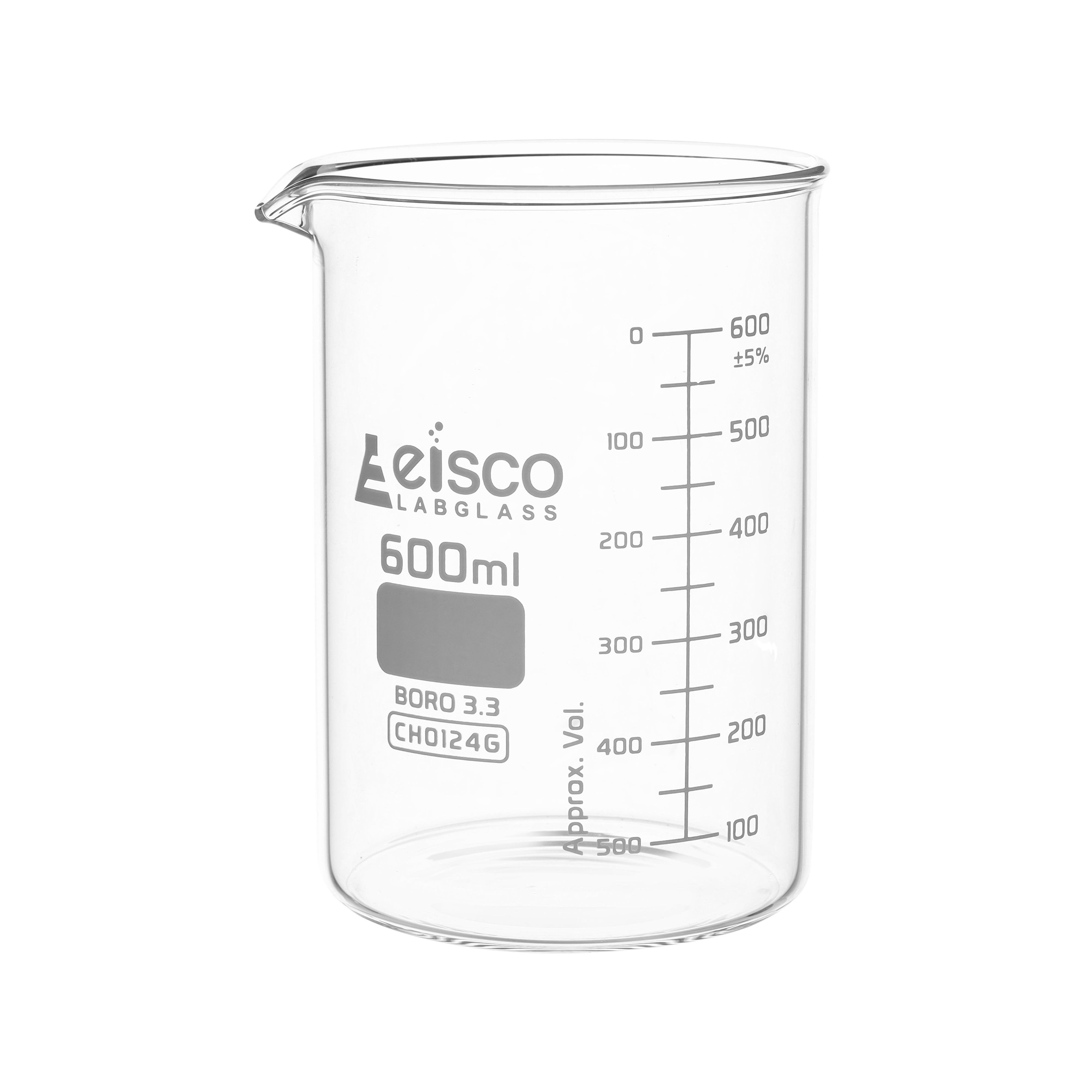 Beakers - Glass - ASTM, Low Form, with spout made of borosilicate glass, graduated 600 ml - eiscoindustrial