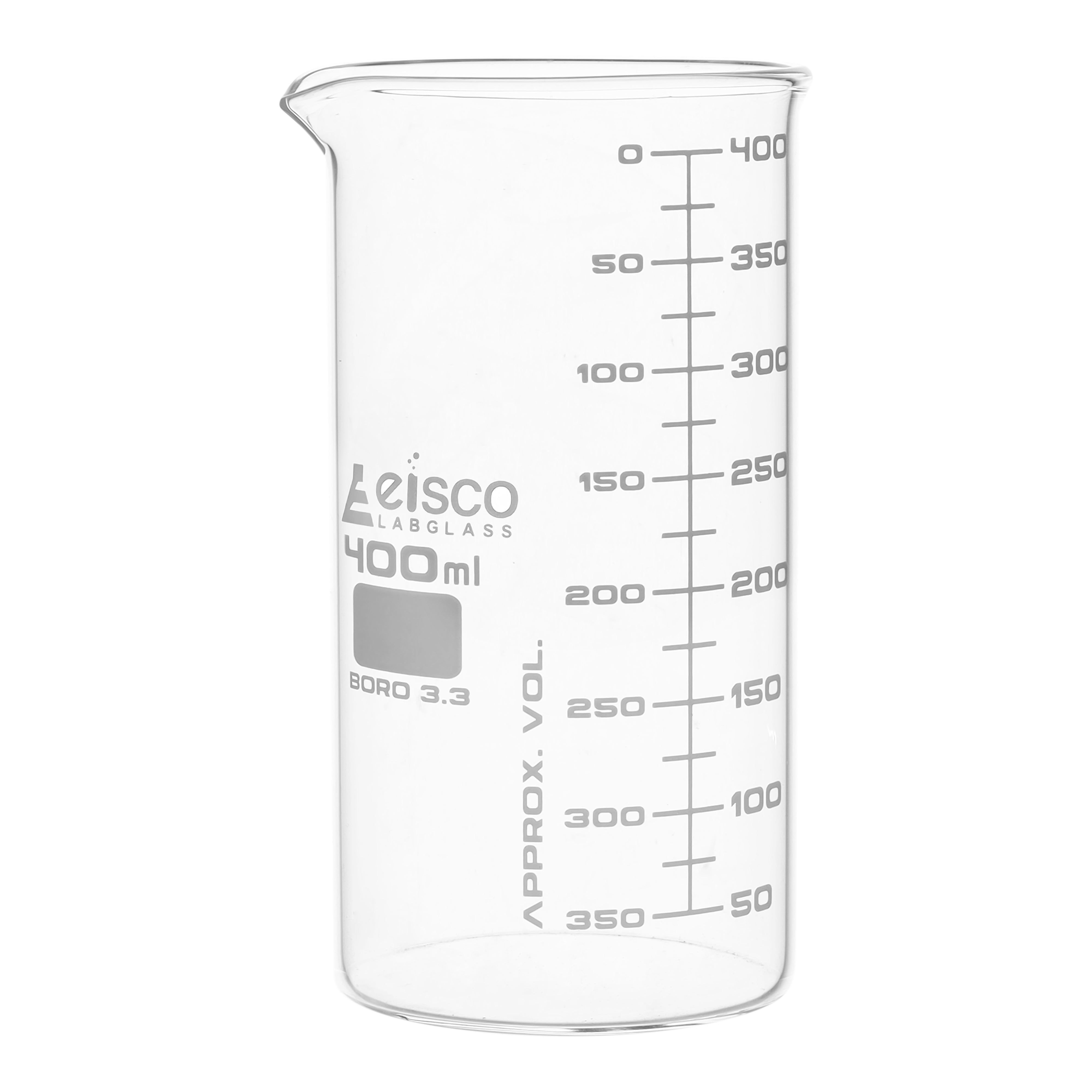 Beakers - Glass - ASTM, Tall Form, with spout made of borosilicate glass, graduated 400 ml - eiscoindustrial