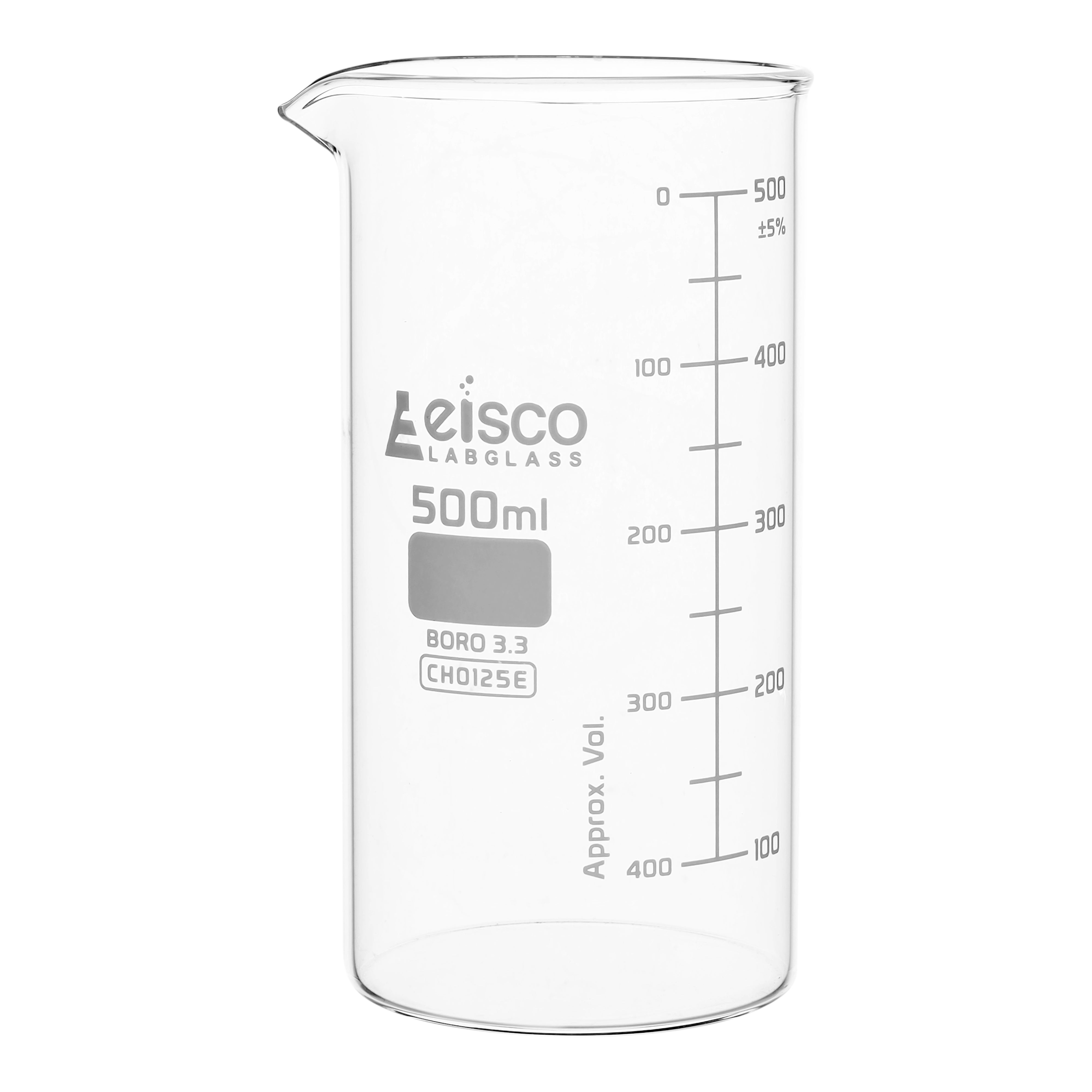 Beakers - Glass - ASTM, Tall Form, with spout made of borosilicate glass, graduated 500 ml - eiscoindustrial