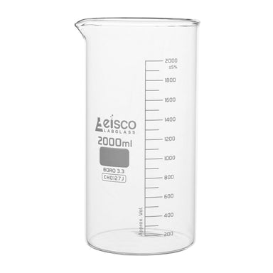 Beaker Tall form, with spout made of borosilicate glass, graduated 2000 ml - eiscoindustrial