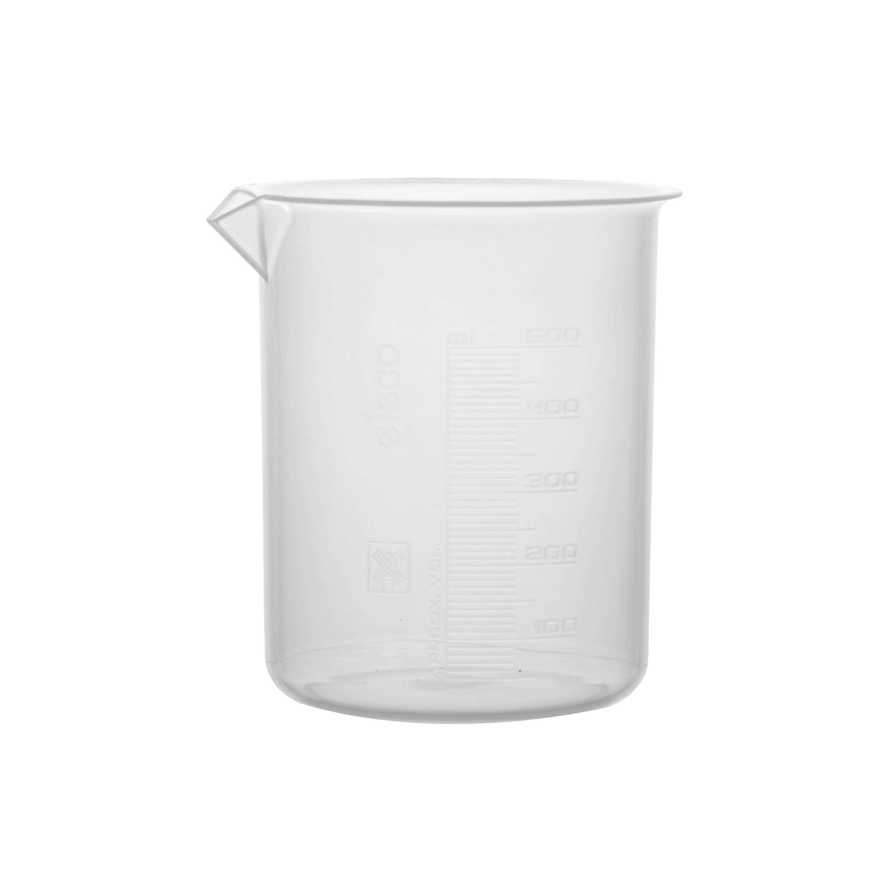 Beaker - Euro Design, Polypropylene, 500 x 10ml. - eiscoindustrial